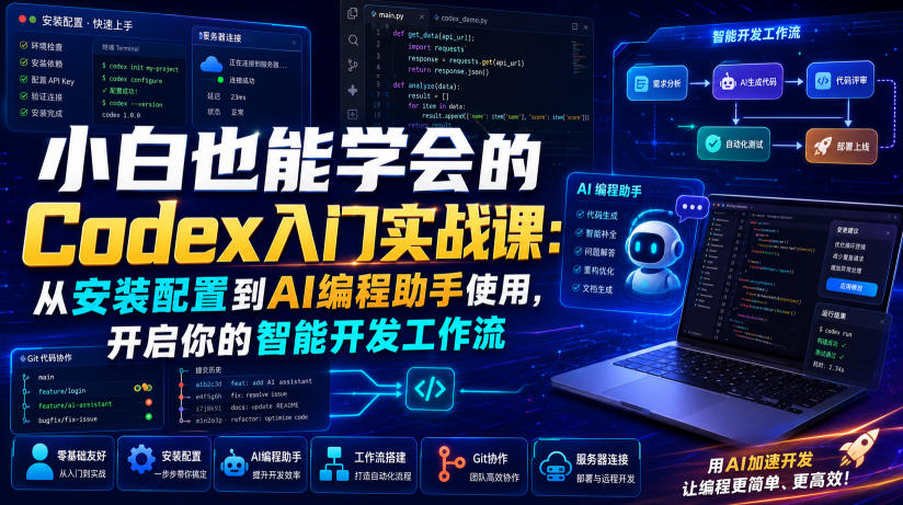 小白也能学会的Codex入门实战课:从安装配置到AI编程助手使用,开启你的智能开发工作流-智享云联