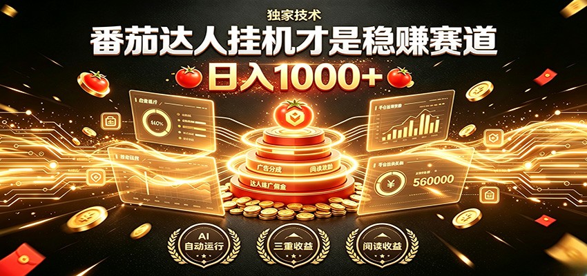 别再瞎找副业!番茄达人挂机才是稳赚赛道 日入1000+-智享云联