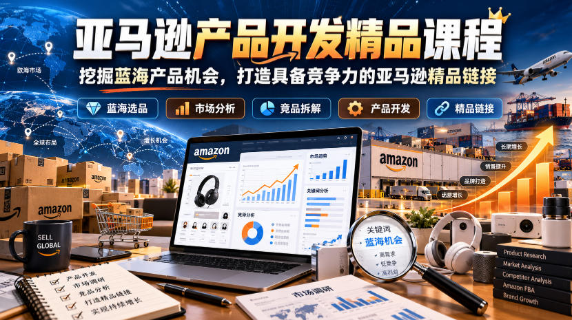 亚马逊产品开发精品课程,挖掘蓝海产品机会,打造具备竞争力的亚马逊精品链接-智享云联